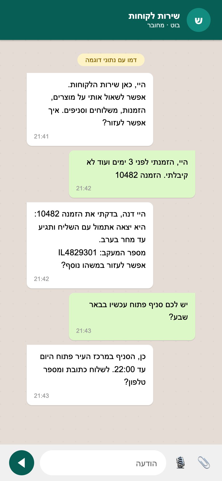 בוט שירות הלקוחות: עוד מסך בטלפון
